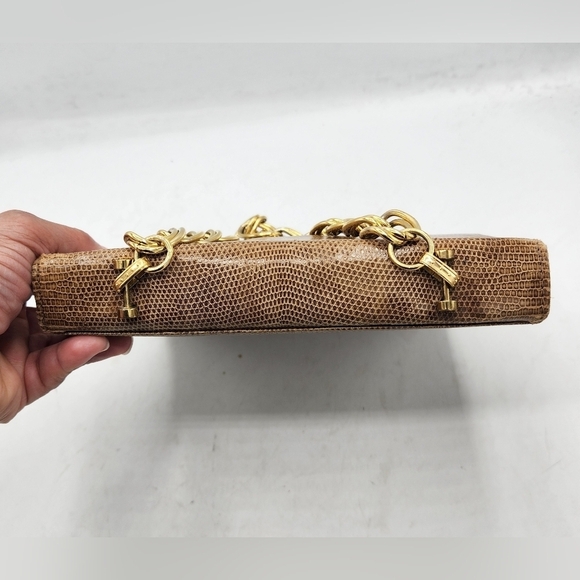 Vintage Accordion Tan Lizard Purse Secret Compartment With Extra Accessories. - Picture 16 of 16